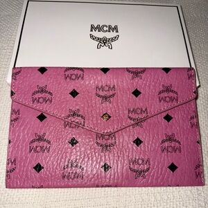 MCM Pink Leather Clutch